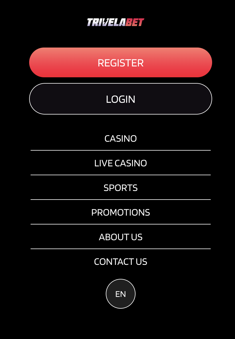 Mobiel Menu TrivelaBet